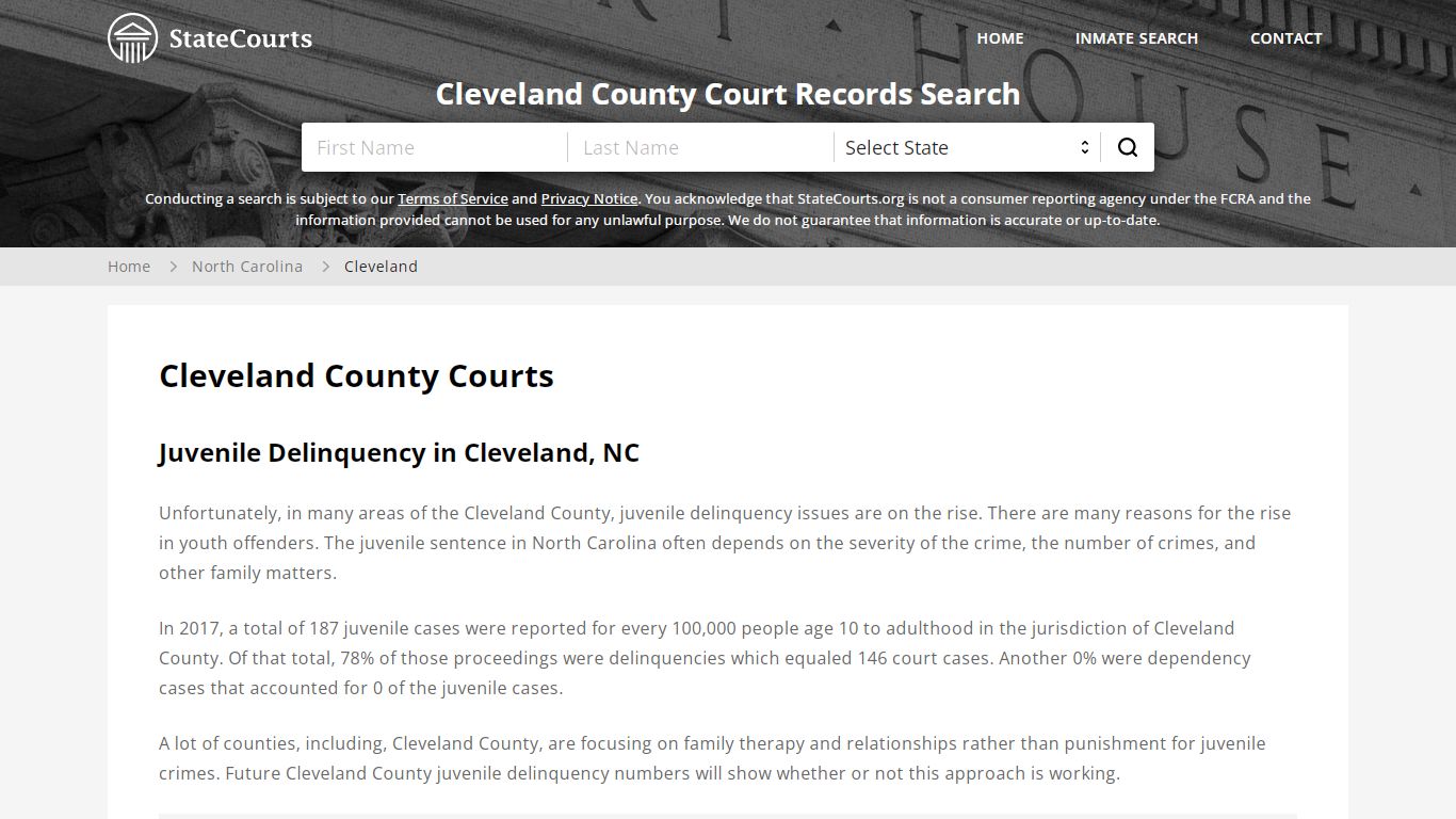 Cleveland County, NC Courts - Records & Cases - StateCourts